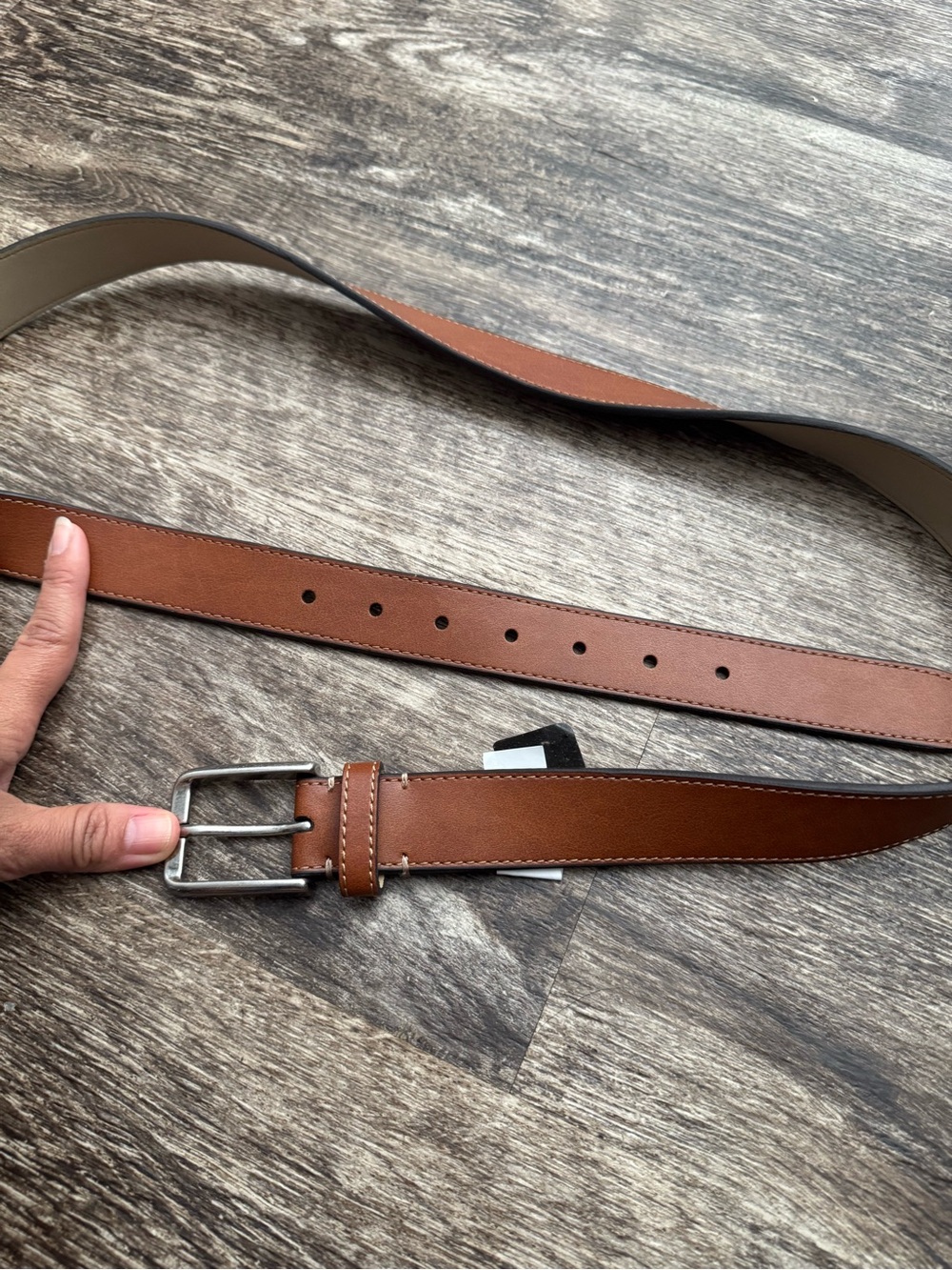 Target Men's Brown Leather Belt with Silver Buckle